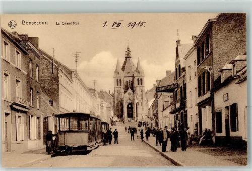 Bonsecours 1915 la Grand Rue Straßenbahn