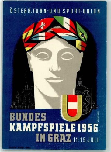 Graz Österr. Turn- u. Sport-Union Bundes Kampfspiele 1956 sign. Jammernegg