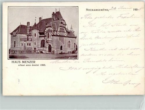 Neckargemünd 1905 Haus Menzer