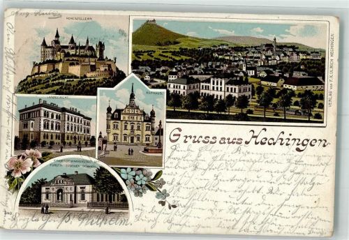 Hechingen Rathaus Landgericht Kinderheim Burg Hohenzollern Lithographie