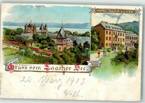 Maria Laach 1903 Laacher See Hotel Maria Laach Bahnpoststempel