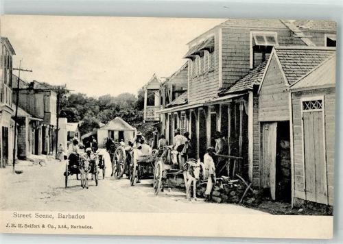Barbados Street Scene Esel Kutschen