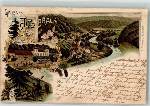 Altenbrak 1897 Hirsch Rehkühe Hotel Weisses Ross