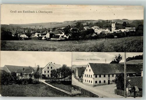Eschlbach 1918 Gasthaus Niedermayr Dorfkirche