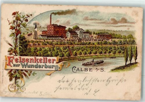 Calbe 1901 Gasthaus Felsenkeller zur Wunderburg