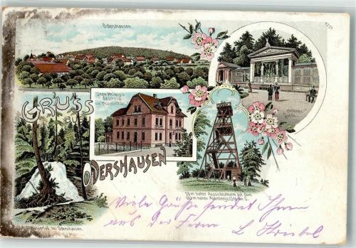 Odershausen 1903 Helenen-Quelle Wasserfall Aussichtsturm Gasthaus Melwig