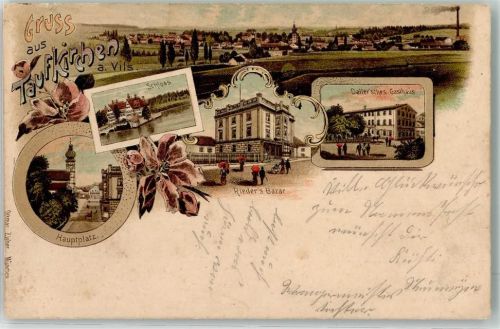 Taufkirchen 1899 Hauptplatz Schloss Rieders Bazar Dailer'sches Gasthaus