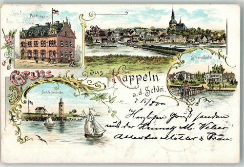 Kappeln 1900 Strandhotel Post Schleimünde Leuchtturm
