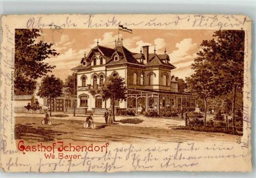 Quadrath-Ichendorf 1904 Gasthaus Ichendorf Radfahrer sign. AST