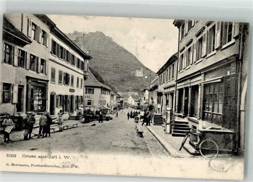 Zell Dorfstraße Brunnen Fahrrad
