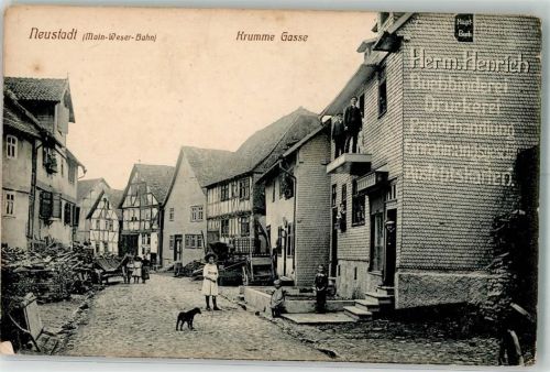 Neustadt Krumme Gasse Hund Kinder Buchbinderei Henrich