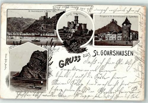 St. Goarshausen 1903 Vorläufer Ruine Katz Burg Reichenberg Loreley Verlag Ottmar Zieher-München