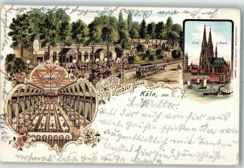 Köln Riehl 503 1899 Etablissement Riehler Haus Saal Kölner Dom