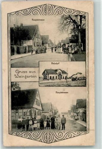 Weingarten 1916 Hauptstraße Bahnhof