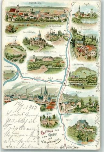 Neustadt 1903 Fürstl. Hohenlo'sches Schloß Harrasmühle Leuchtenburg