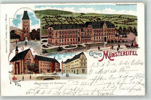 Bad Münstereifel Stadttor Marktplatz Jesuitenkirche Gymnasium Erzbischöfl. Convickt Bahnpost Euskirchen