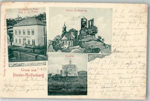 Niederreifenberg 1904 Ruine Reifenberg Kapelle Gasthaus zur Post