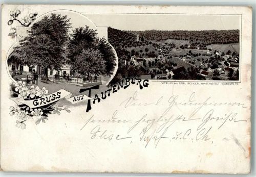 Tautenburg 1896 Vorläufer Gasthaus Bahnpost Saalfeld- Zug 59