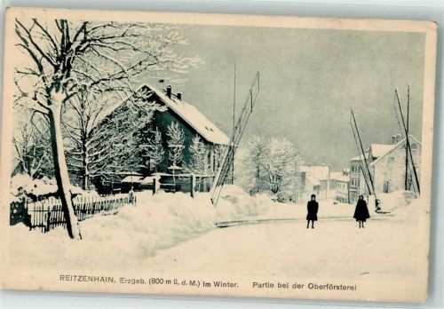 Reitzenhain An der Oberförsterei BeschrankterBahnübergang Winter