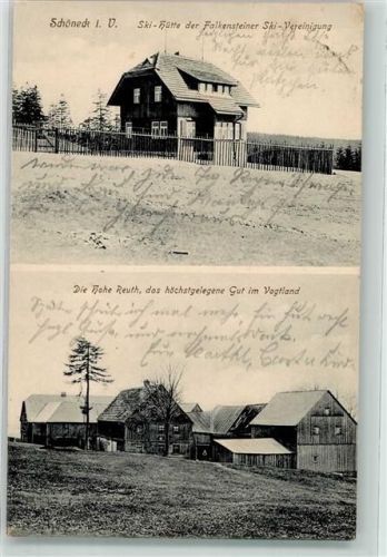 Bocka Ski-Hütte Die Hohe Reuth Gut Bahnpost Chemnitz-Aue Zg. 1740