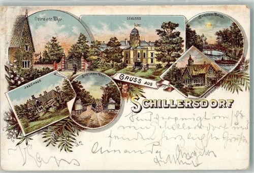 Schillersdorf 1897 Ostrauer Tor Evelinen-Teich Milch-Keller Jagdhaus Schloss