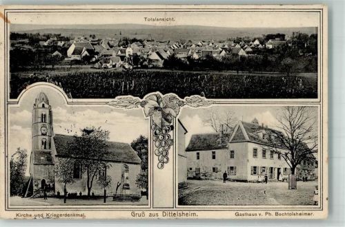 Dittelsheim 1915 Kirche Kriegerdenkmal