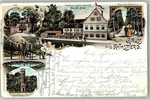 Rathsberg 1899 Schloss Aussichtsturm Gasthaus Konrad Stahl