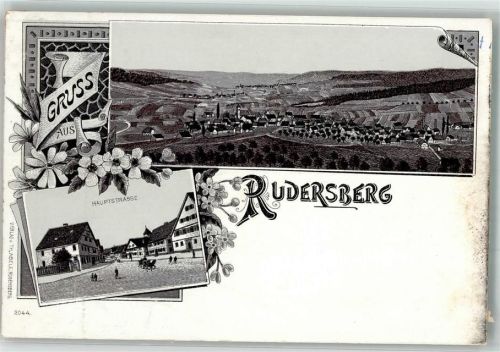 Rudersberg Lithographie Hauptstraße