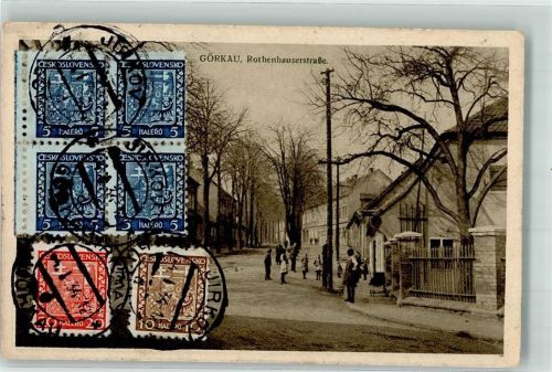 Jirkov Rothenhauserstraße Briefmarken Bildseite