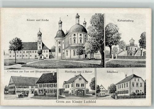 Klosterlechfeld Gasthaus zur Posr u. Bürgermeister Kalvarienberg Schulhaus