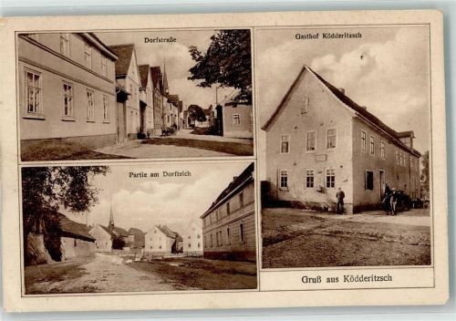 Ködderitzsch Posthilfstelle Ködderitzsch Gasthaus Am Dorfteich Gänse Dorfstraße Foto AK