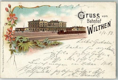 02681 O8609 Wilthen 1898 Lithographie Bahnhof Wilthen