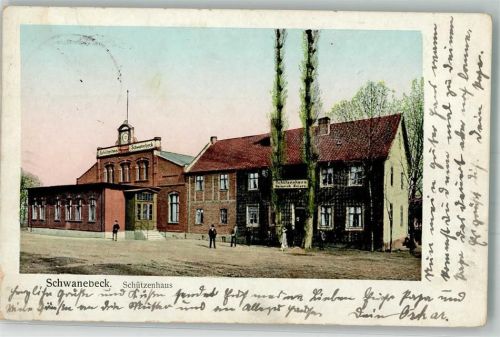 Schwanebeck 1915 Gasthaus Schützenhaus Rot Kreuz-Stempel