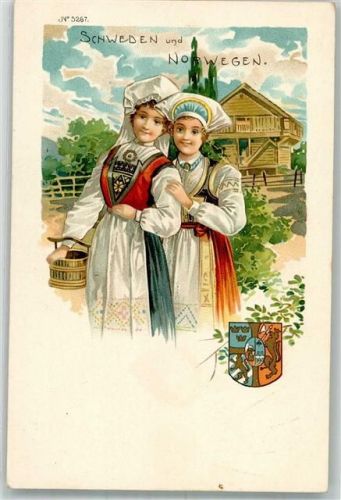 Tracht Schweden und Norwegen Wappen