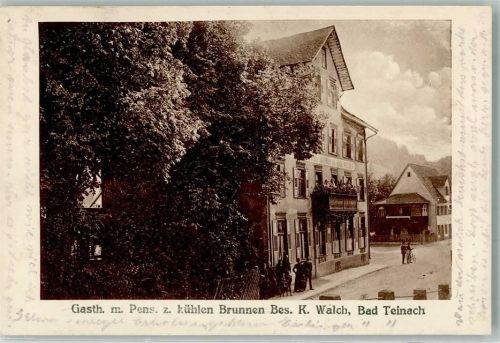 Bad Teinach 1923 Gasthaus Pension z. kühlen Brunnen