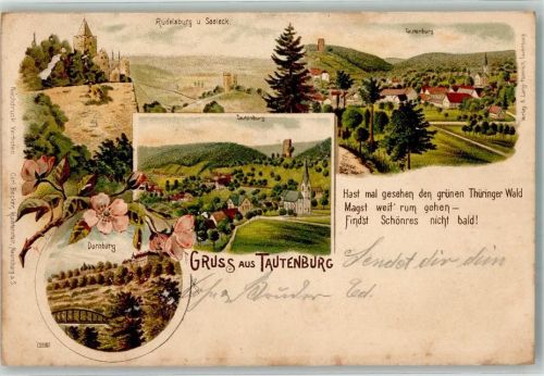 Tautenburg 1901 Rudelsburg u. Saaleck Dornburg