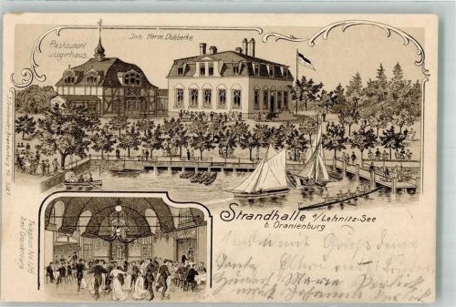Oranienburg 1904 Gasthaus Strandhalle Ballsaal Lehnitz-See