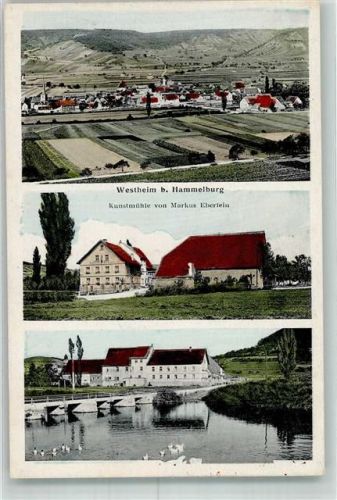 Westheim Kunstmühle Eberlein Brücke Enten