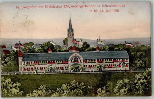 Kötzschenbroda 1908 14. Sängerfest Sächs. Elbgau-Sängerbund 1908 Baumblüte