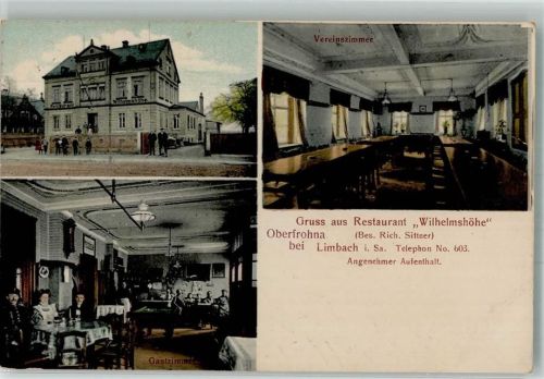 Limbach-Oberfrohna Oberfrohna Gasthaus Wilhelmshöhe Gaststube Vereinszimmer Feldpost