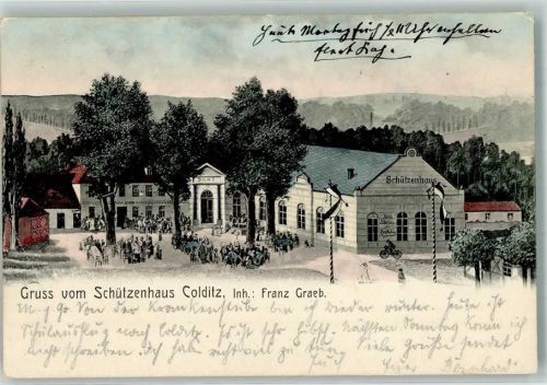 Colditz 1905 Gasthaus Schützenhaus Franz Graeb