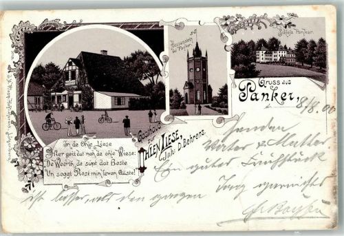 Panker 1900 Verläufer Druck um 1890 Gasthaus zur Ohlen Liese Hessenstein Schloß Panker
