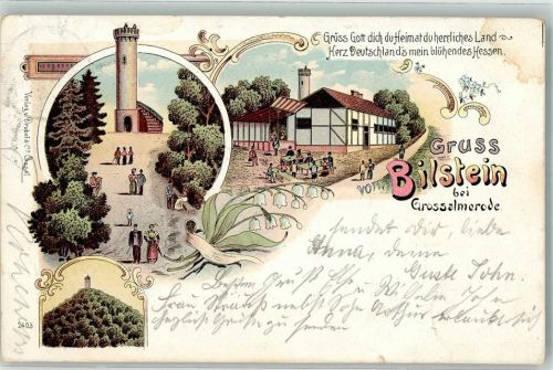 Großalmerode 1902 Bilstein Aussichtsturm Gasthaus Bilstein