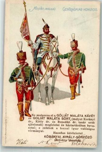 1900 Magyar-Magnas Gentilhomme Hongrois Goliat Malata Kavet Werbung