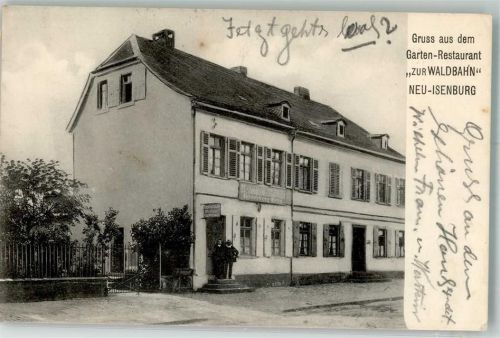Neu-Isenburg 1910 Garten Gasthaus zur Waldbahn