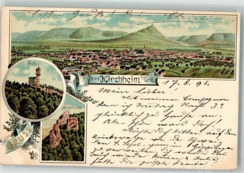 Kirchheim 1898 Reussenstein Burg Teck Verlag Ottmar Zieher-München