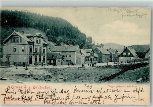 Lautenthal 1901 Dorf-Eingangsstraße Post