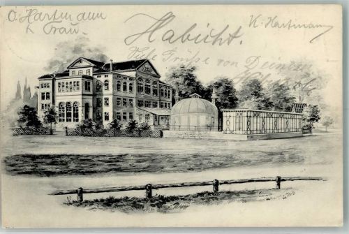 Meiningen 1909 Gasthaus Schützenhaus Pavillon sign. Teach