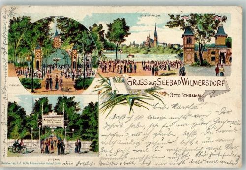 Wilmersdorf 1899 Seebad Wilmersdorf Eingang Orchester Wilmersdorfer See