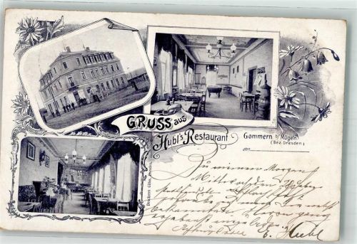 Gommern 1900 Gasthaus Hubl Billardzimmer Speiseraum